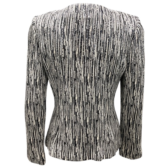 ST. JOHN EVENING FALL 2007 BLACK / SILVER METALLIC KNIT EVENING JACKET - Picture 3 of 8